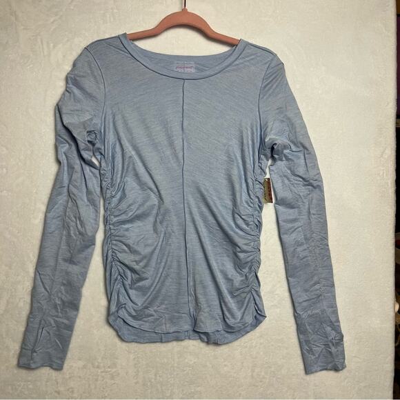Free People Movement X HATCH NWT Right On Run Layer Maternity Top Blue Medium - Picture 2 of 13